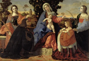 Conversation sacrée avec les saints Barbara et Justina